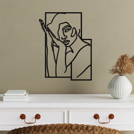 Wallity Woman 2 - M Escultura de Pared de Metal Negra